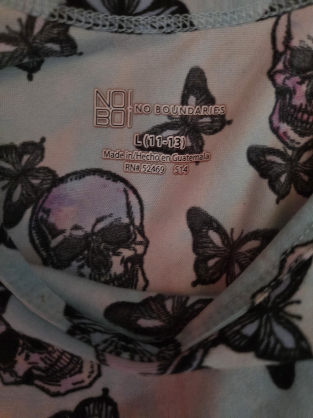 No Boundaries skull and butterfly Tank Top